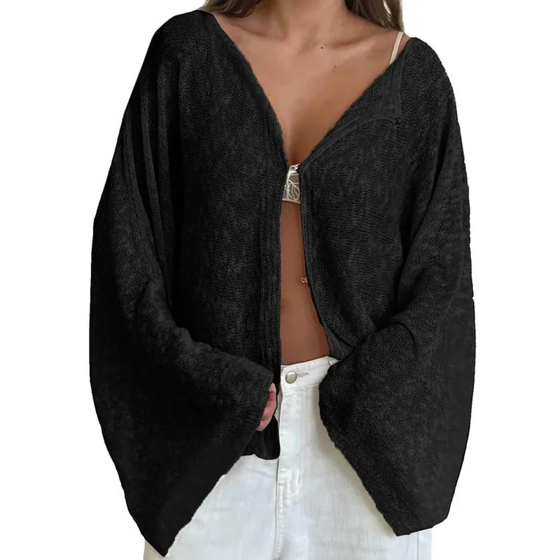 The Black boat neck cardigan