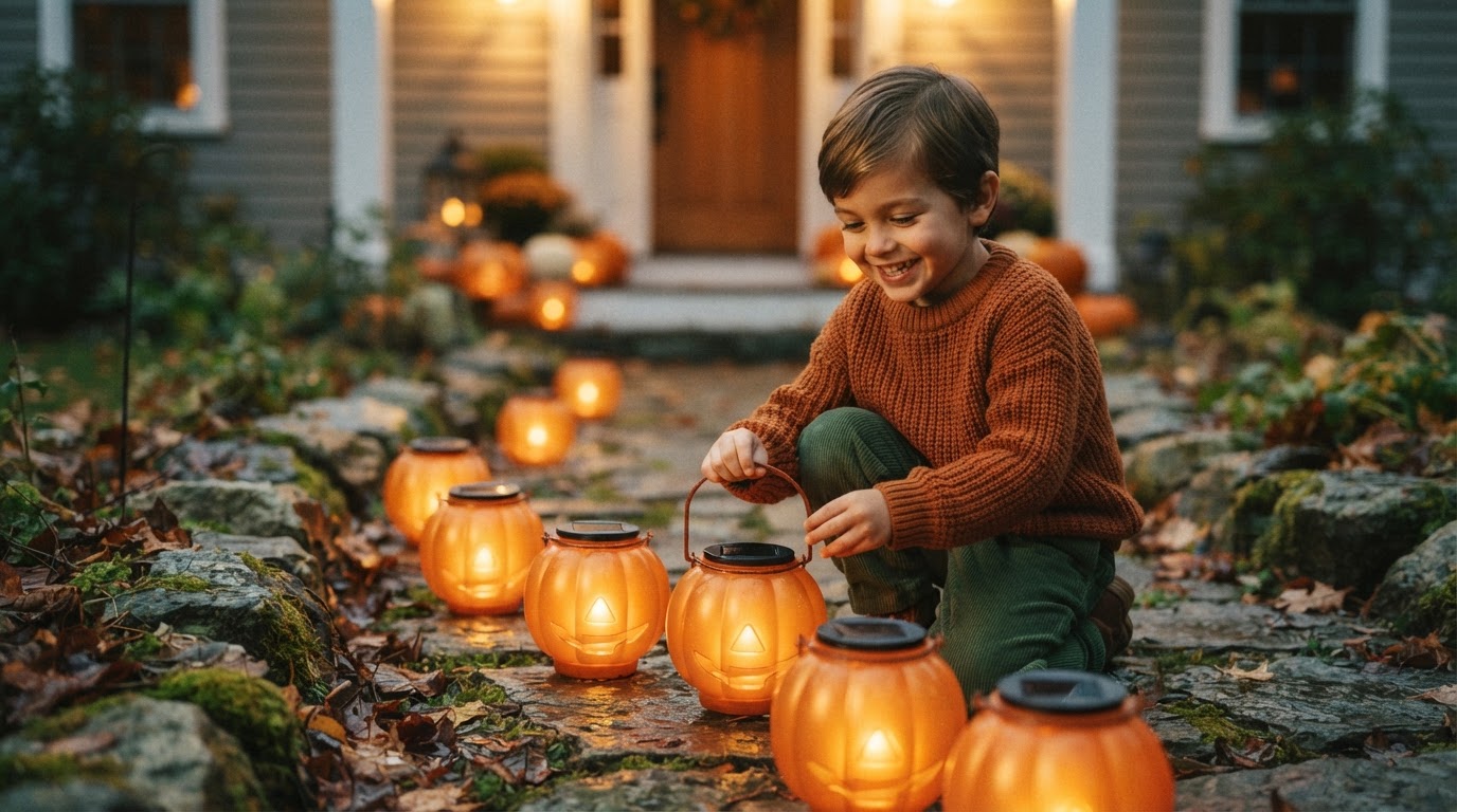 A 4-Step Design for Solar Pumpkin Decor Light Walkways