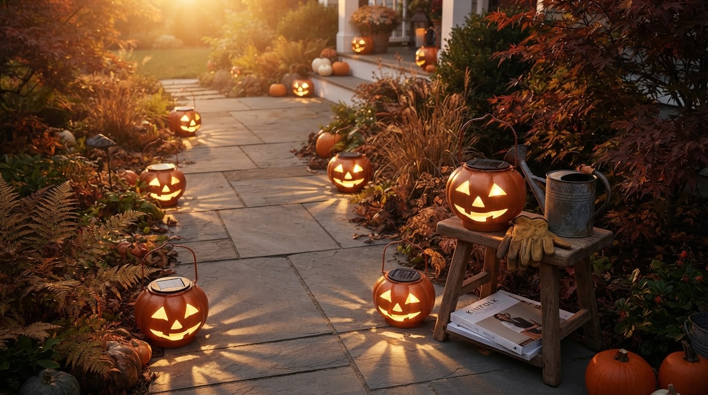 Solar Pumpkin Decor Light for Reliable Pathway Illumination