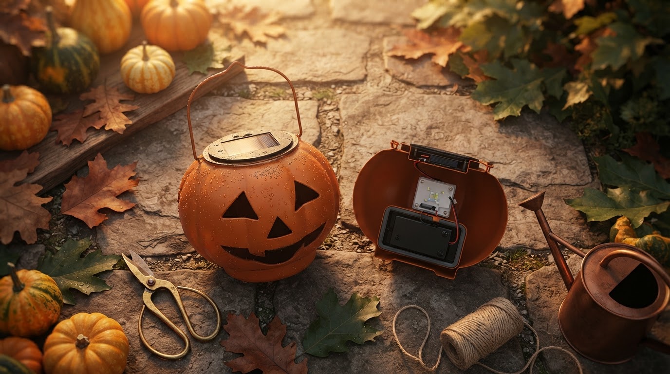 Solar Pumpkin Decor Light Weatherproofing for Gardens