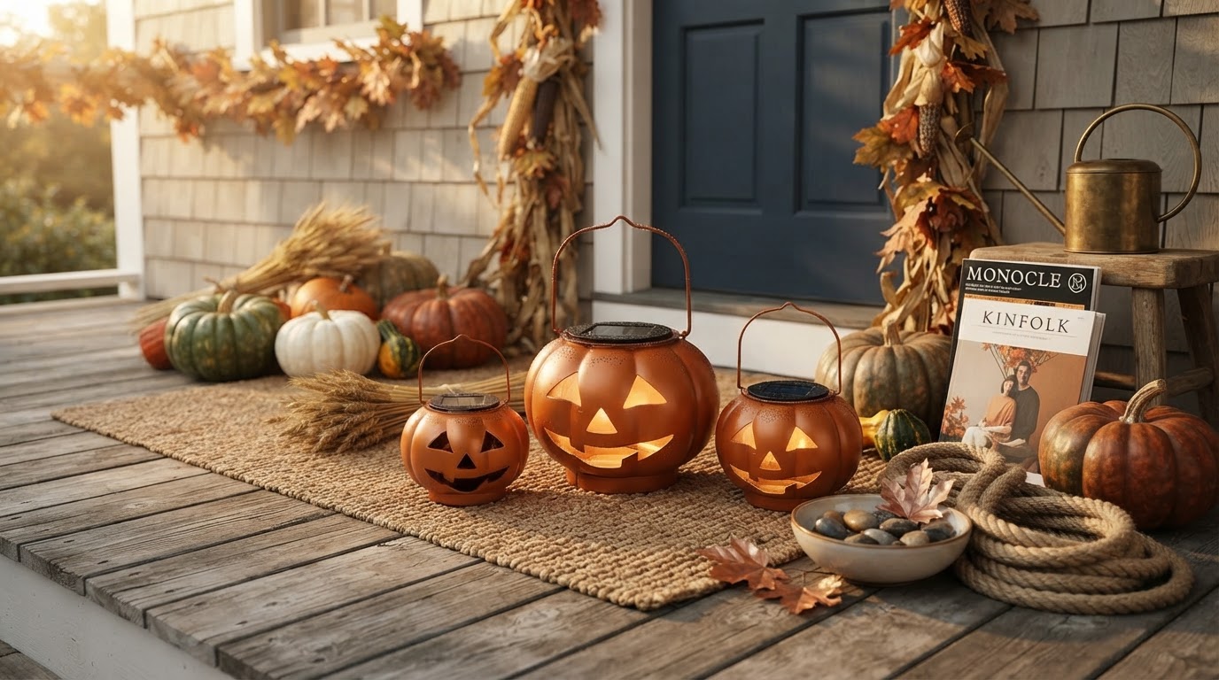 Sustainable Halloween Porch Lighting with Solar Pumpkin Decor Light