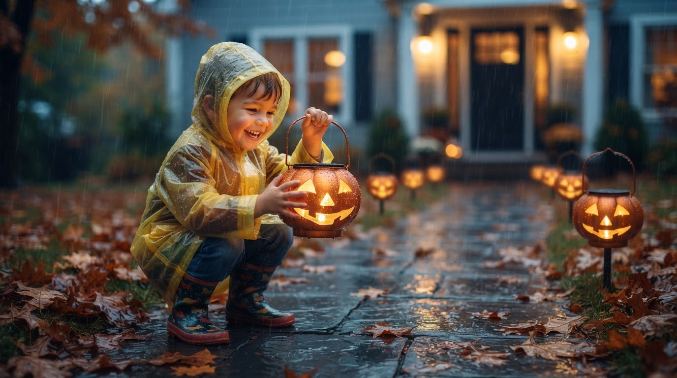 Installing Solar Pumpkin Decor Light for Rainy Pathways