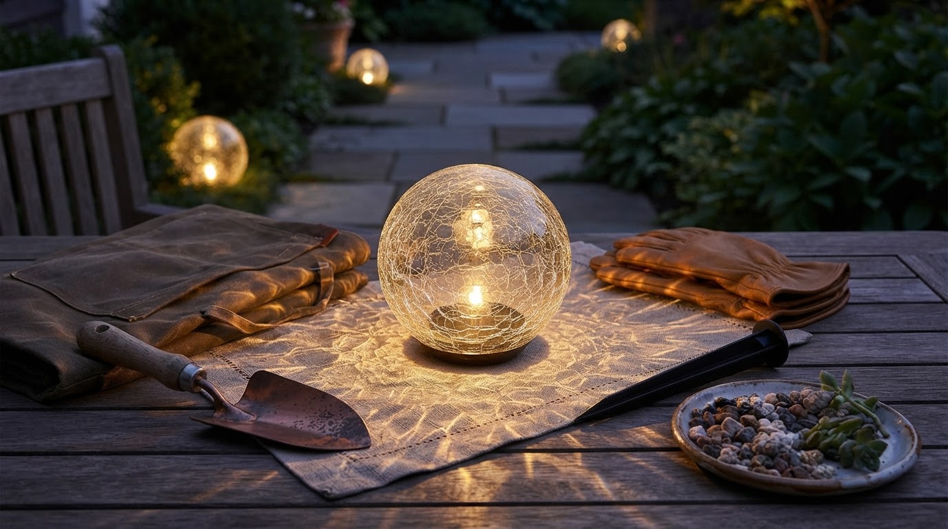 Enhancing Landscapes with Solar Globe Light Crackle Glass