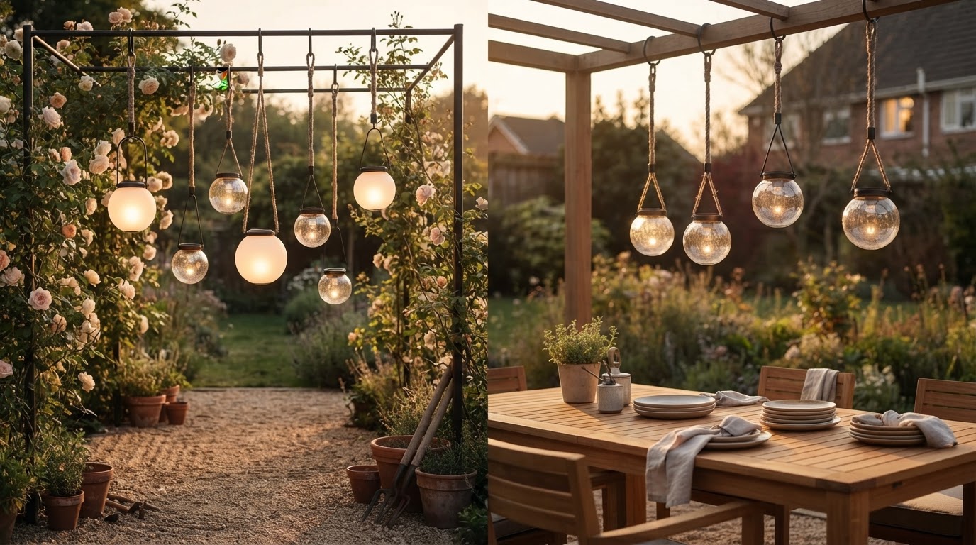 Solar Globe Light Framework for Hanging Lanterns