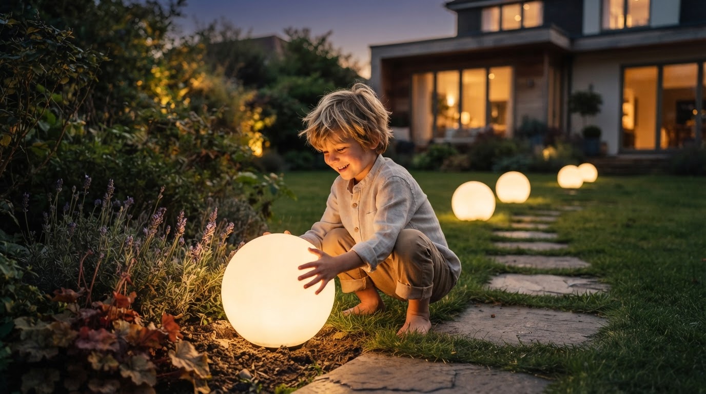 Solar Globe Light 5-Step Setup for Walkways