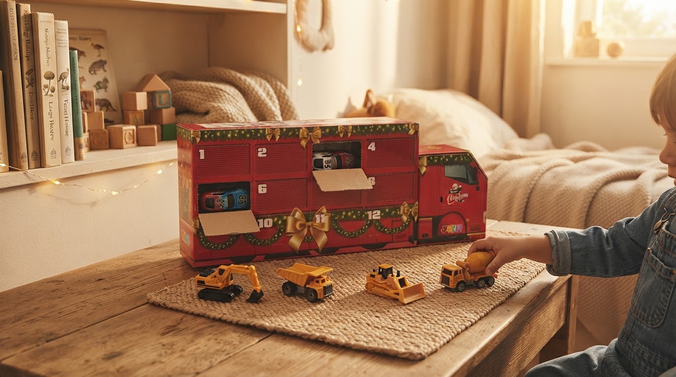 Selecting a Construction Vehicle Car Advent Calendar