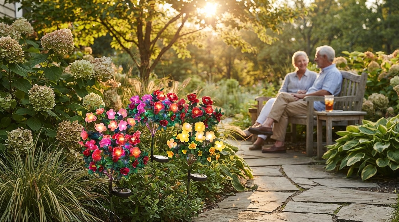 How do Solar Azalea Lights function in outdoor gardens?