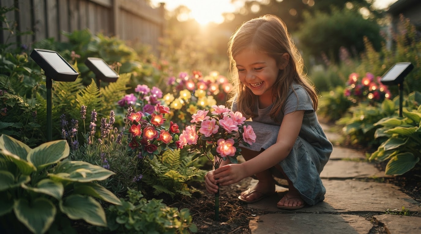 How do you install outdoor Solar Azalea Lights?