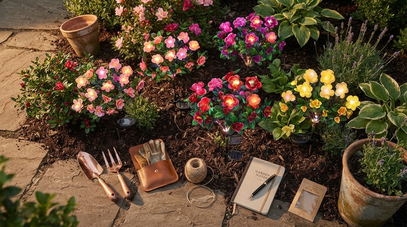 Maintaining Realistic Solar Azalea Lights in Garden Beds