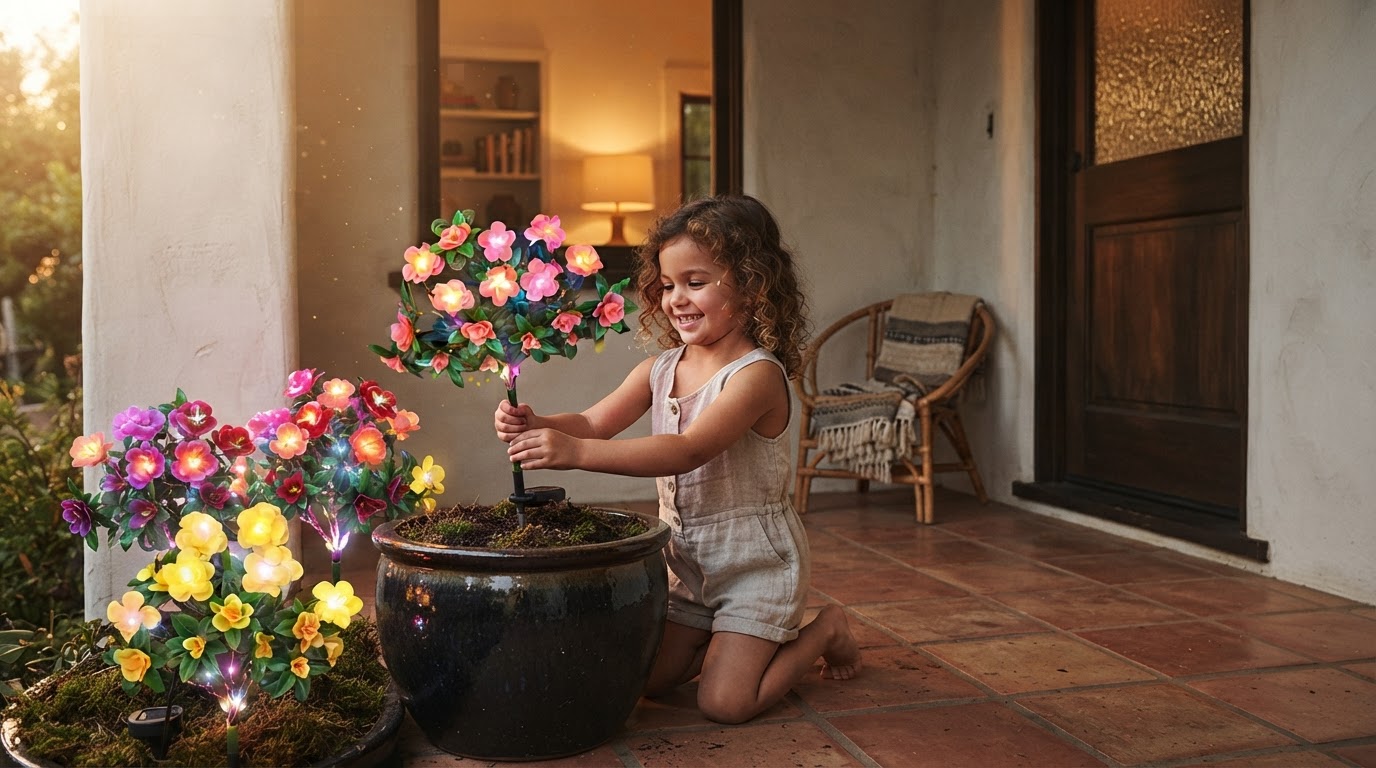 4-Step Setup for Solar Azalea Lights on Front Porches