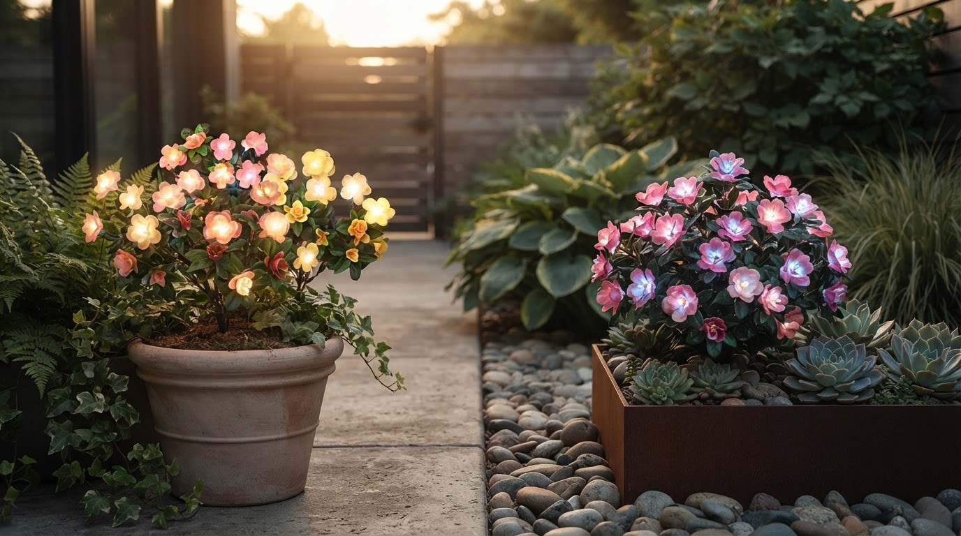 Solar Azalea Lights and Modern Garden Decor Standards
