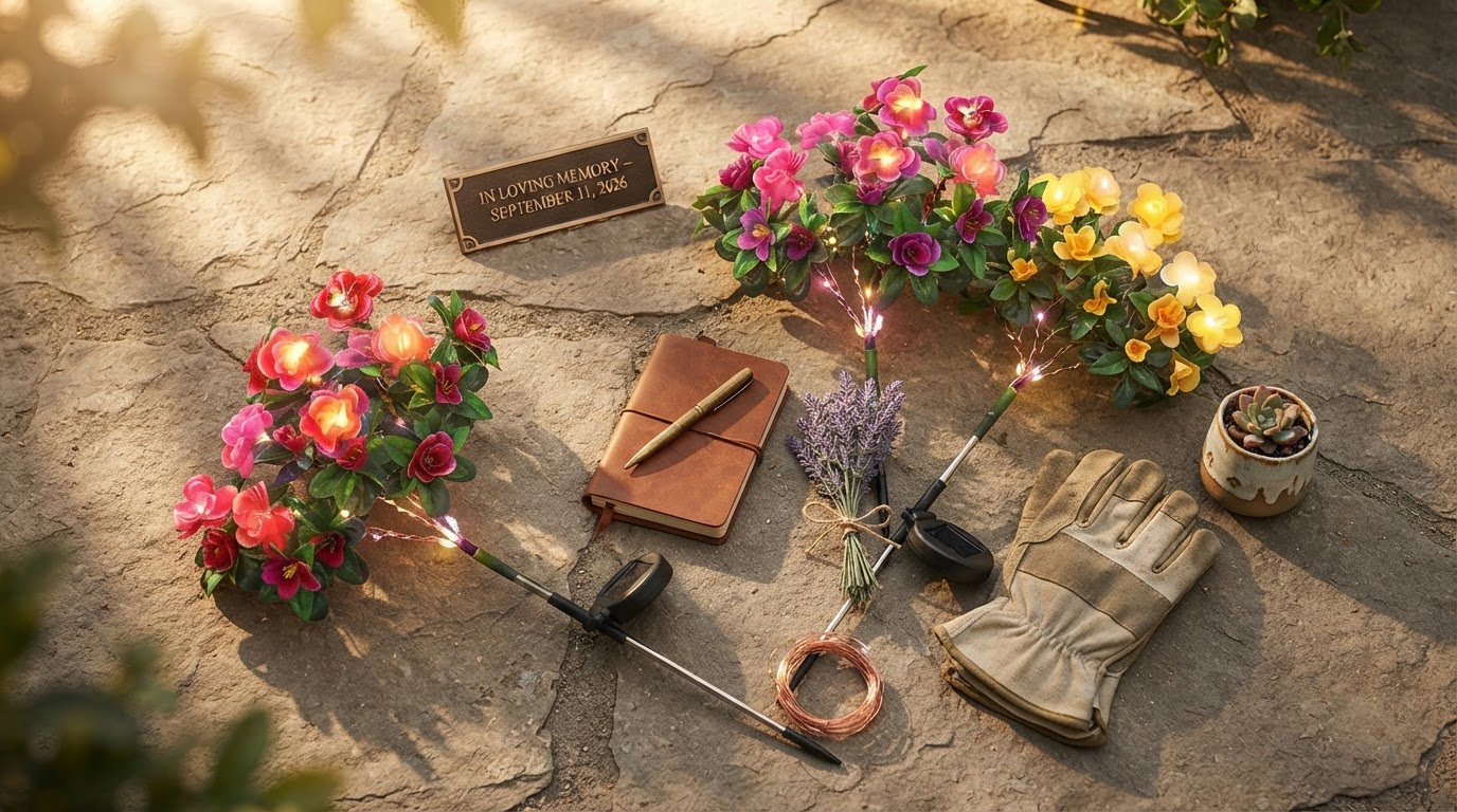 Solar Azalea Lights for Memorial Garden Design