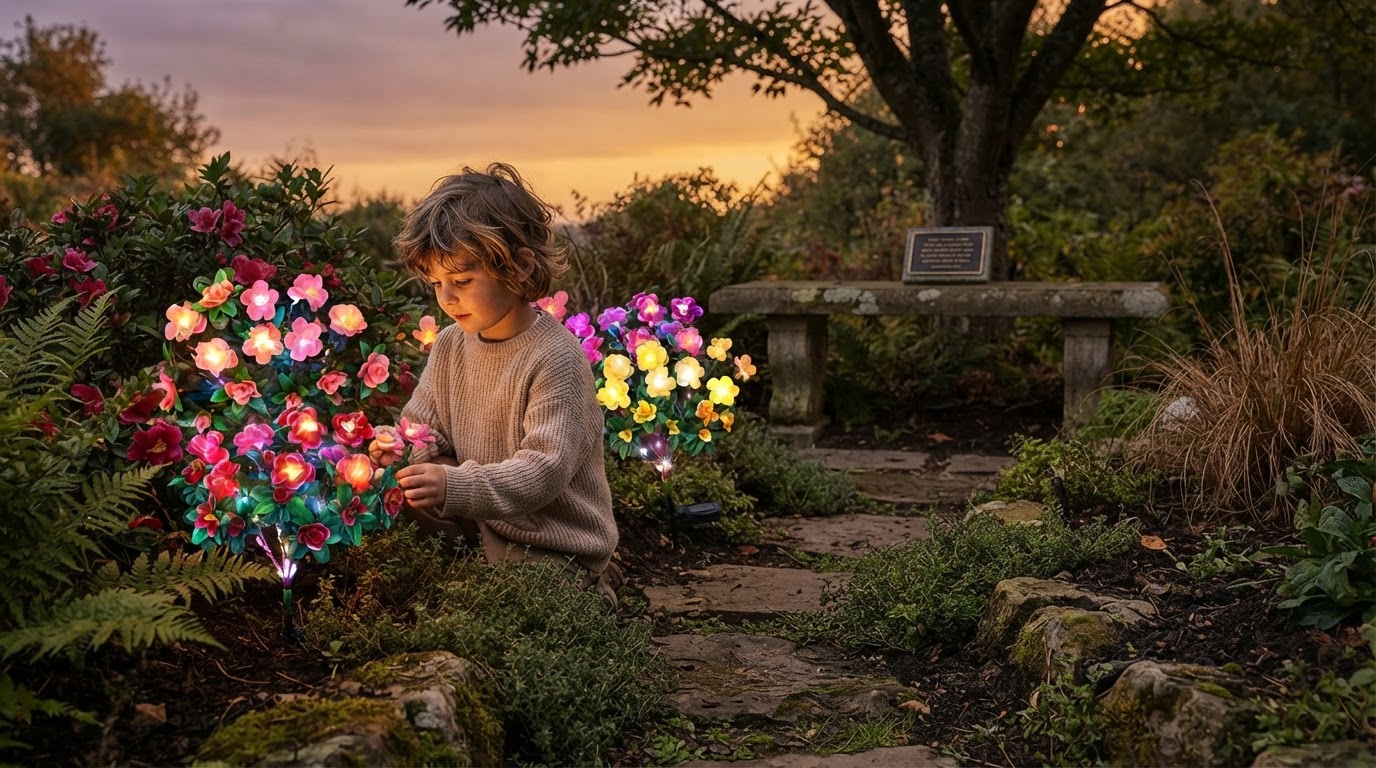 5-Step Solar Azalea Lights Memorial Garden Setup