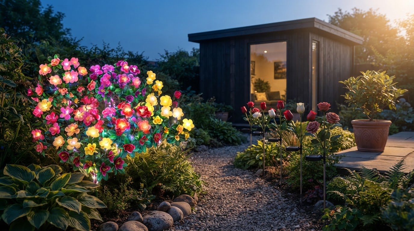 Why choose Solar Azalea Lights over standard flower stakes?