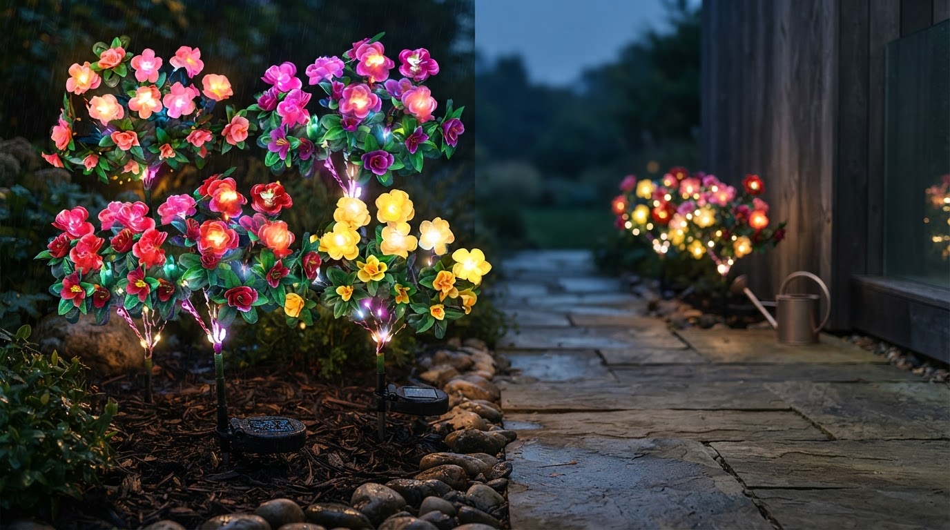 Solar Azalea Lights and the 8-Pack Waterproof Test