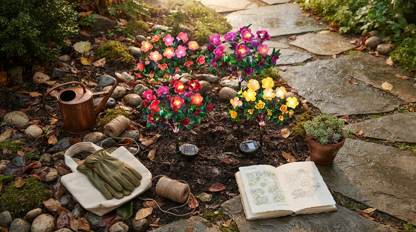 Waterproof Solar Azalea Lights for Wet Landscape Zones
