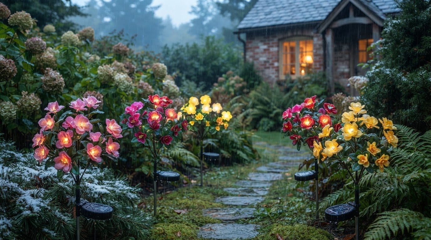 Are Solar Azalea Lights waterproof for year-round use?
