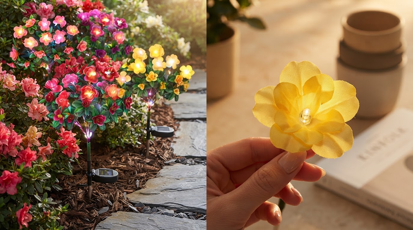 What makes Solar Azalea Lights look like real flowers?