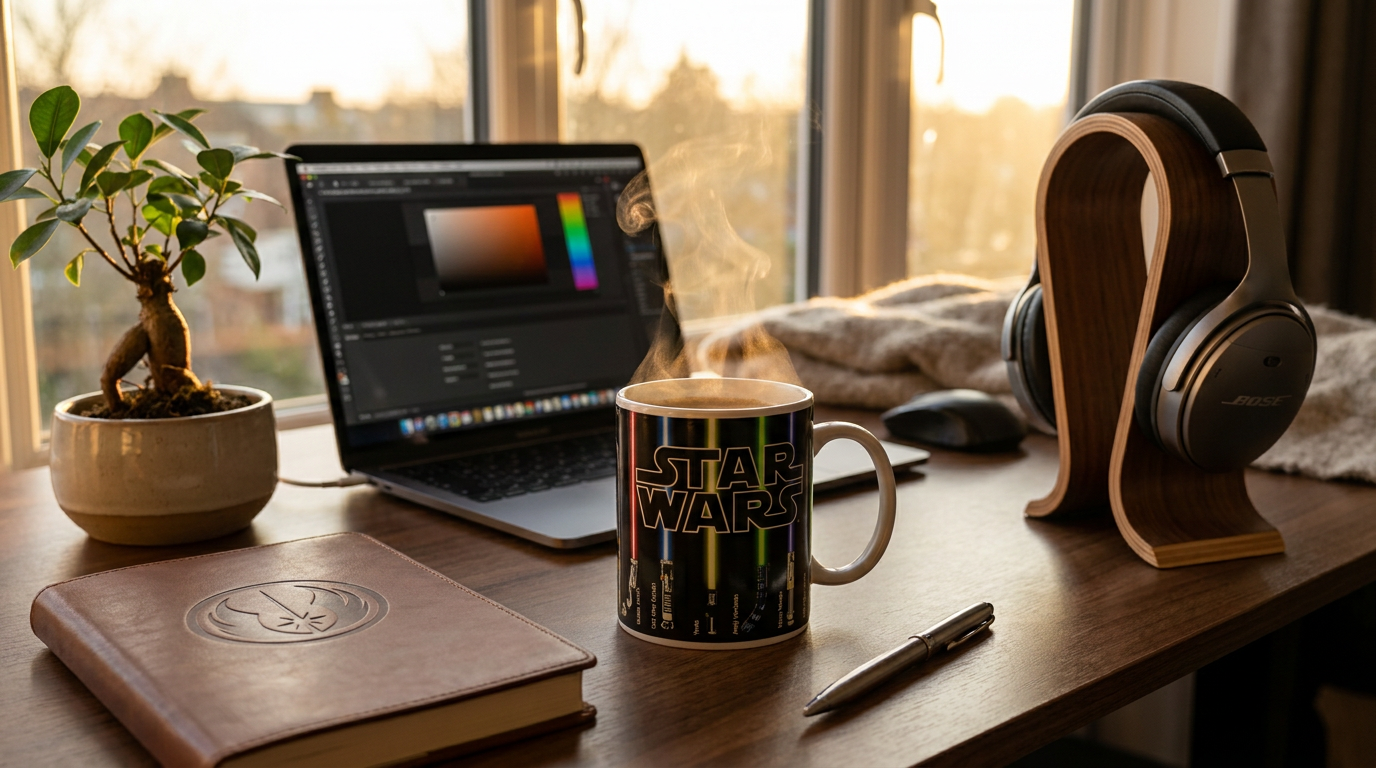 Five Essentials for a Light Saber Mug Desk Setup