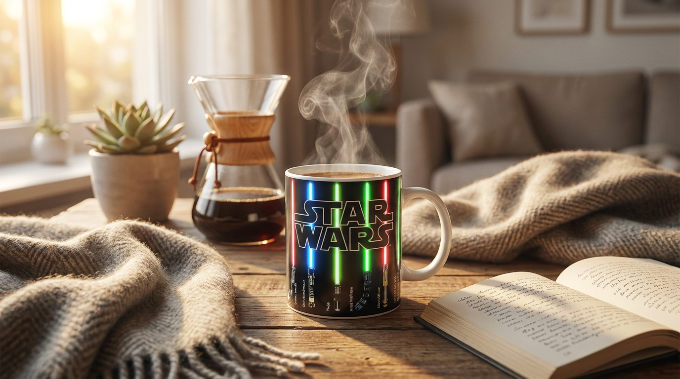 How does a lightsaber coffee cup work with heat?