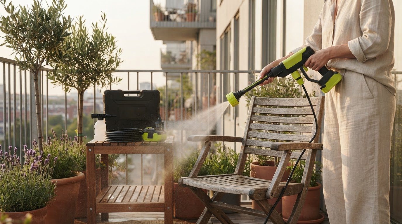 How does a battery operated jet wash compare to gas models?