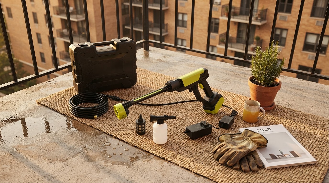 Cleaning Apartment Balconies with Cordless Pressure Washers