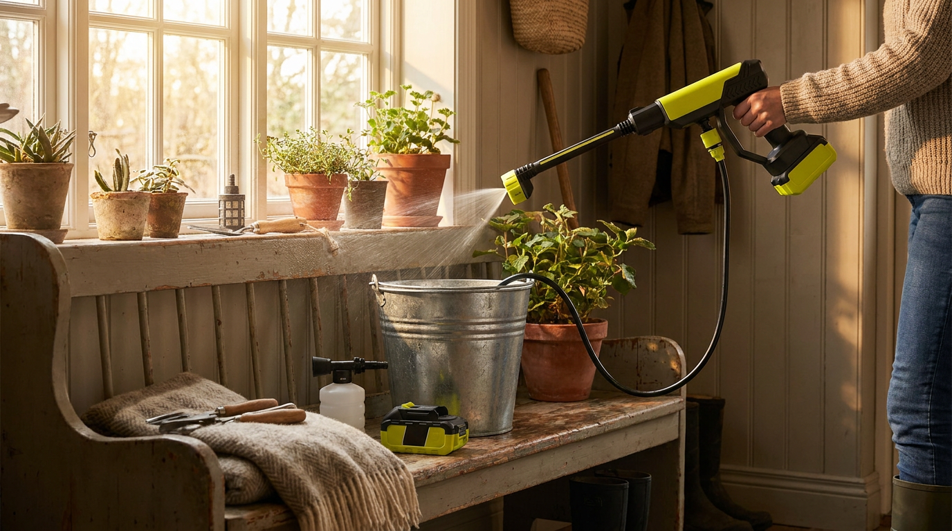 Drawing Water from a Bucket with Cordless Pressure Washers