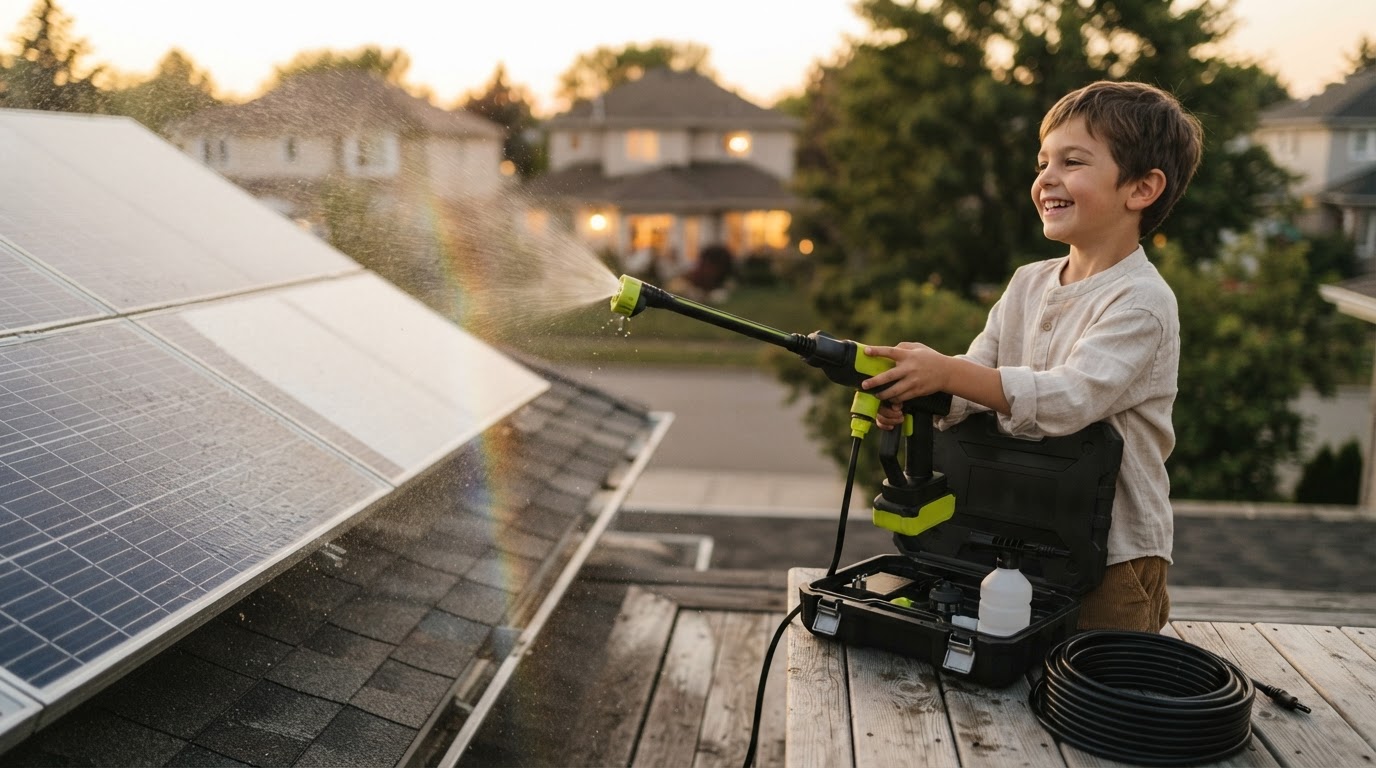 Maintaining Solar Efficiency Using Cordless Pressure Washers