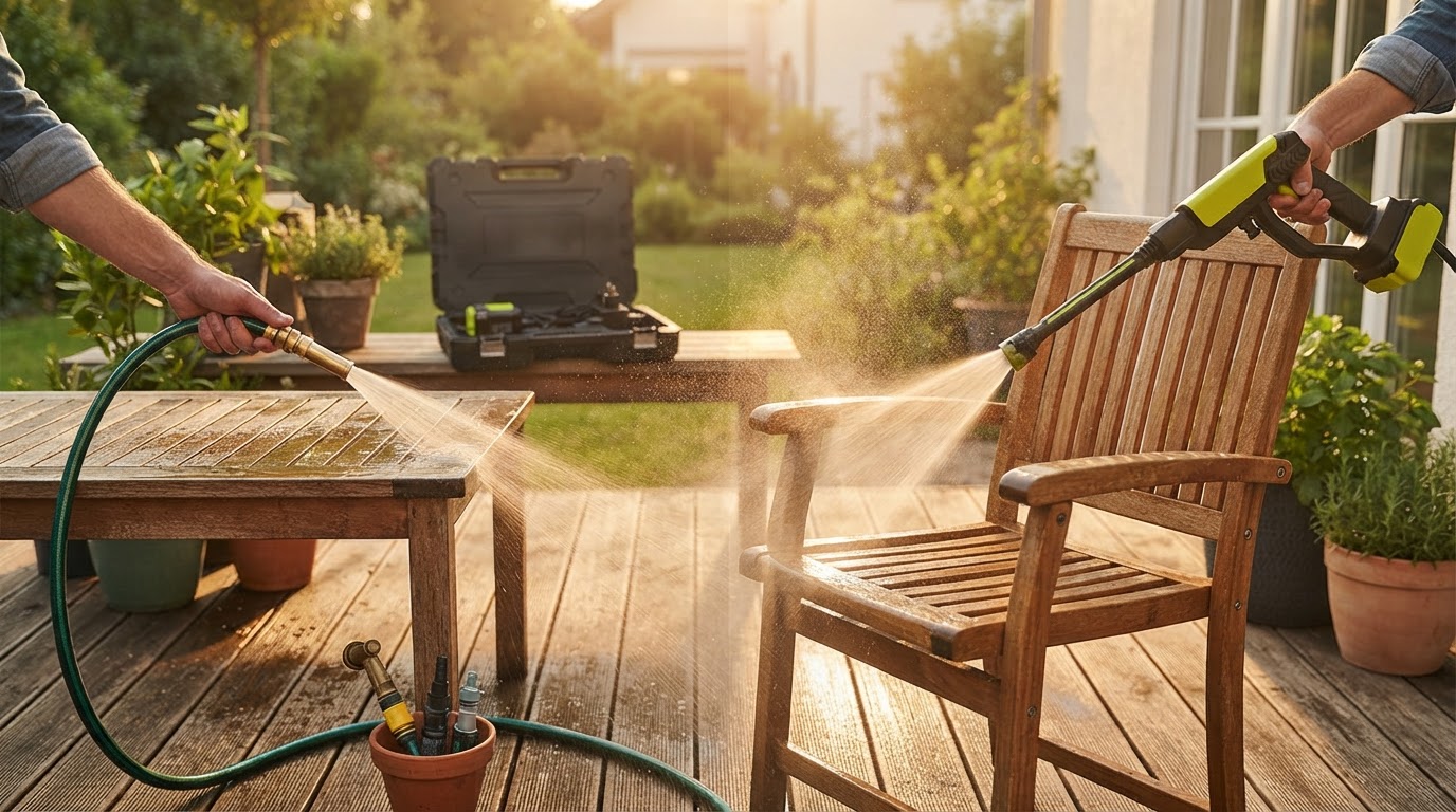 Pressure Washer vs. Garden Hose for Patio Furniture Cleaning