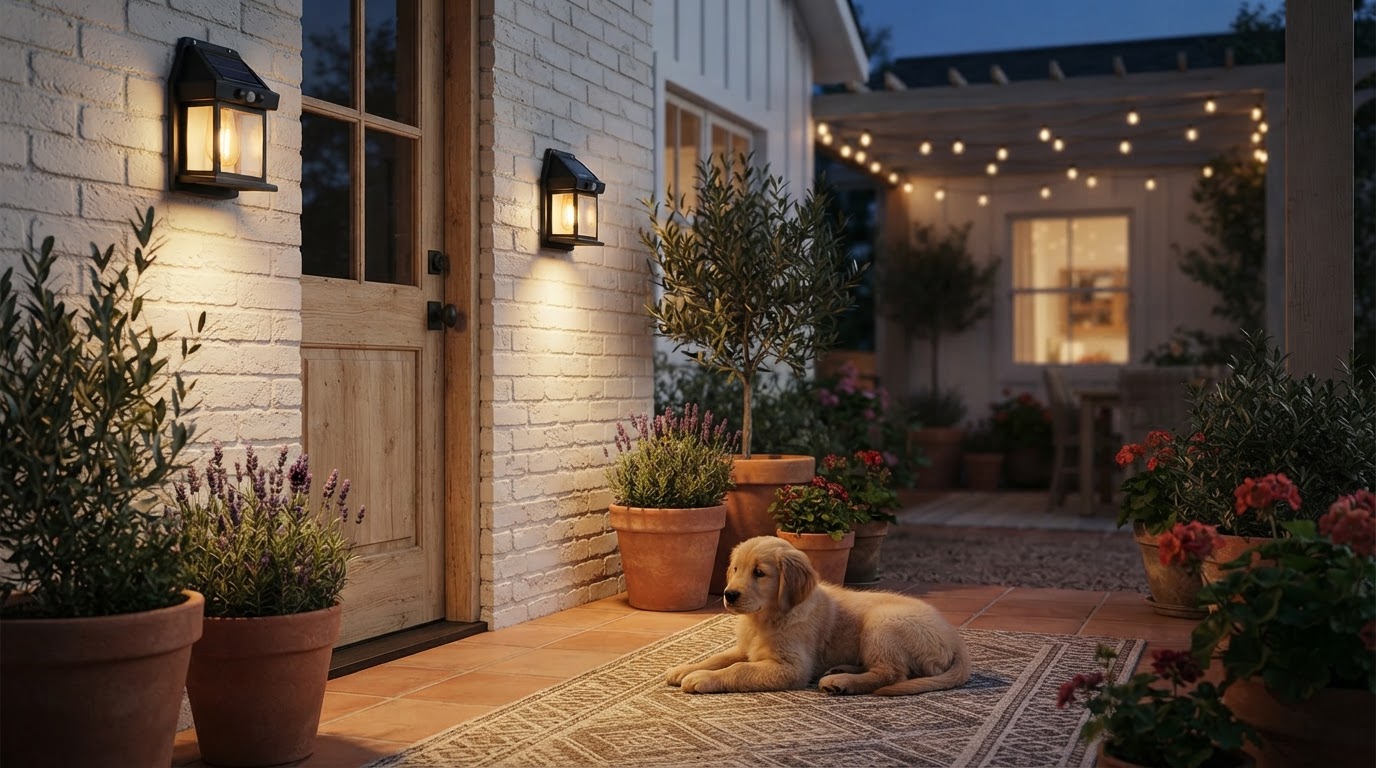 How do outdoor motion sensor Solar Outdoor Wall Lights work?