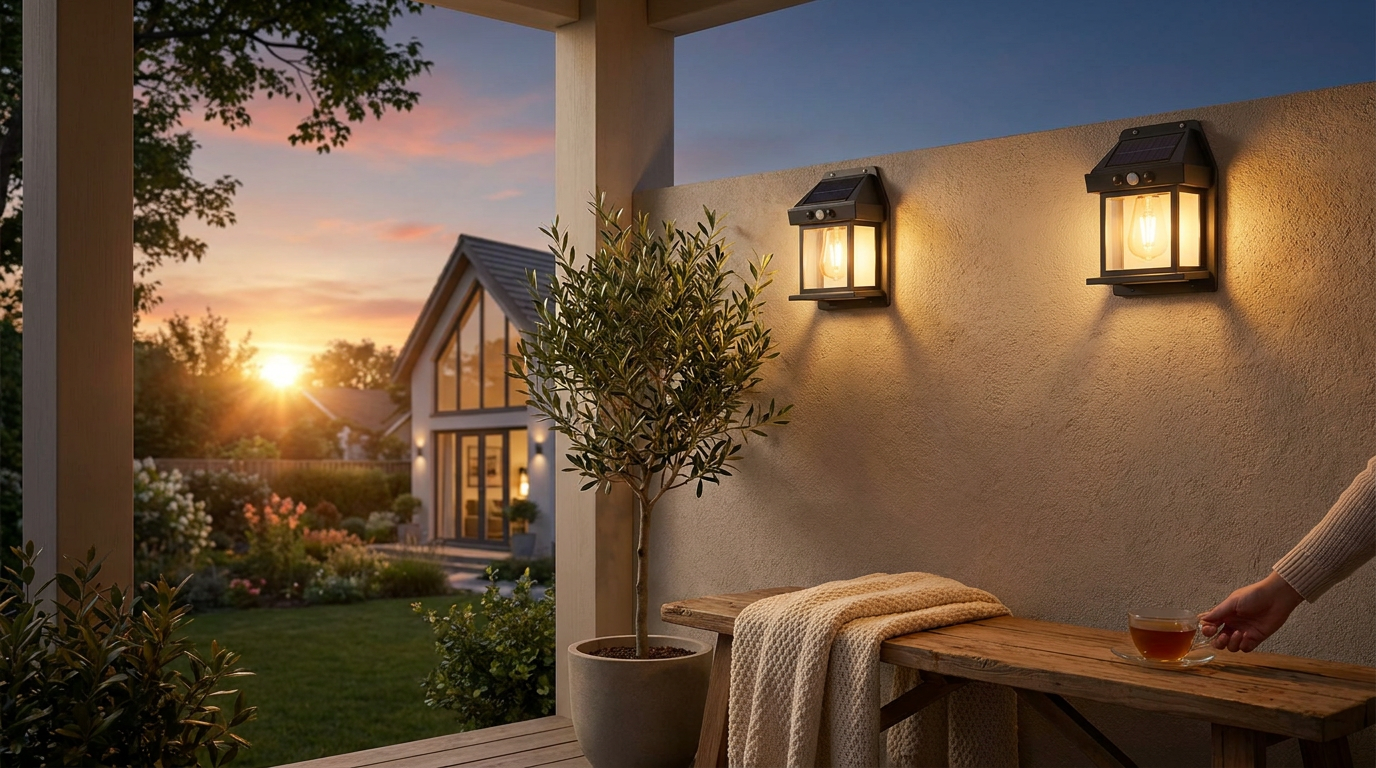 How do solar dusk to dawn porch lights function?