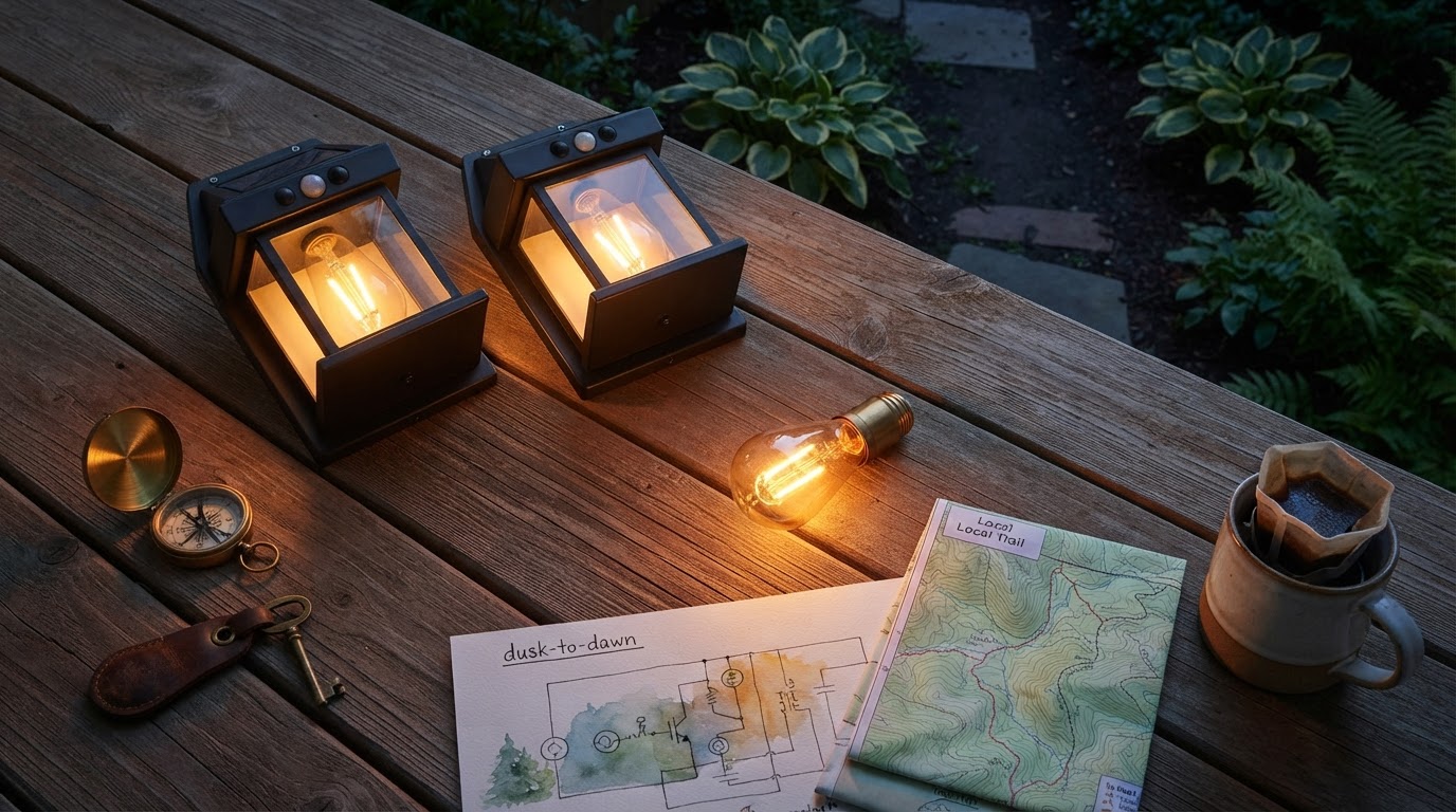 How do Solar Outdoor Wall Lights work from dusk to dawn?