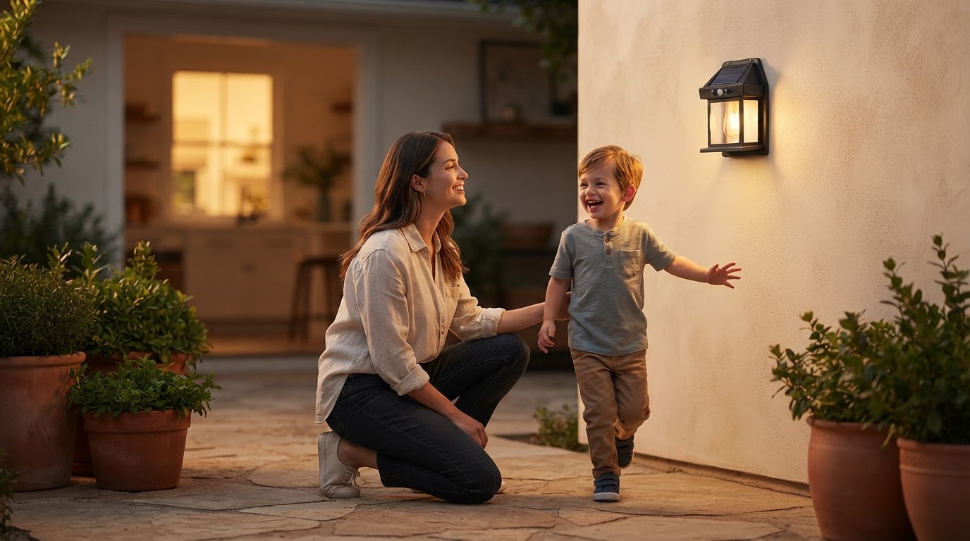 How do I install a solar motion sensor wall light outdoor?