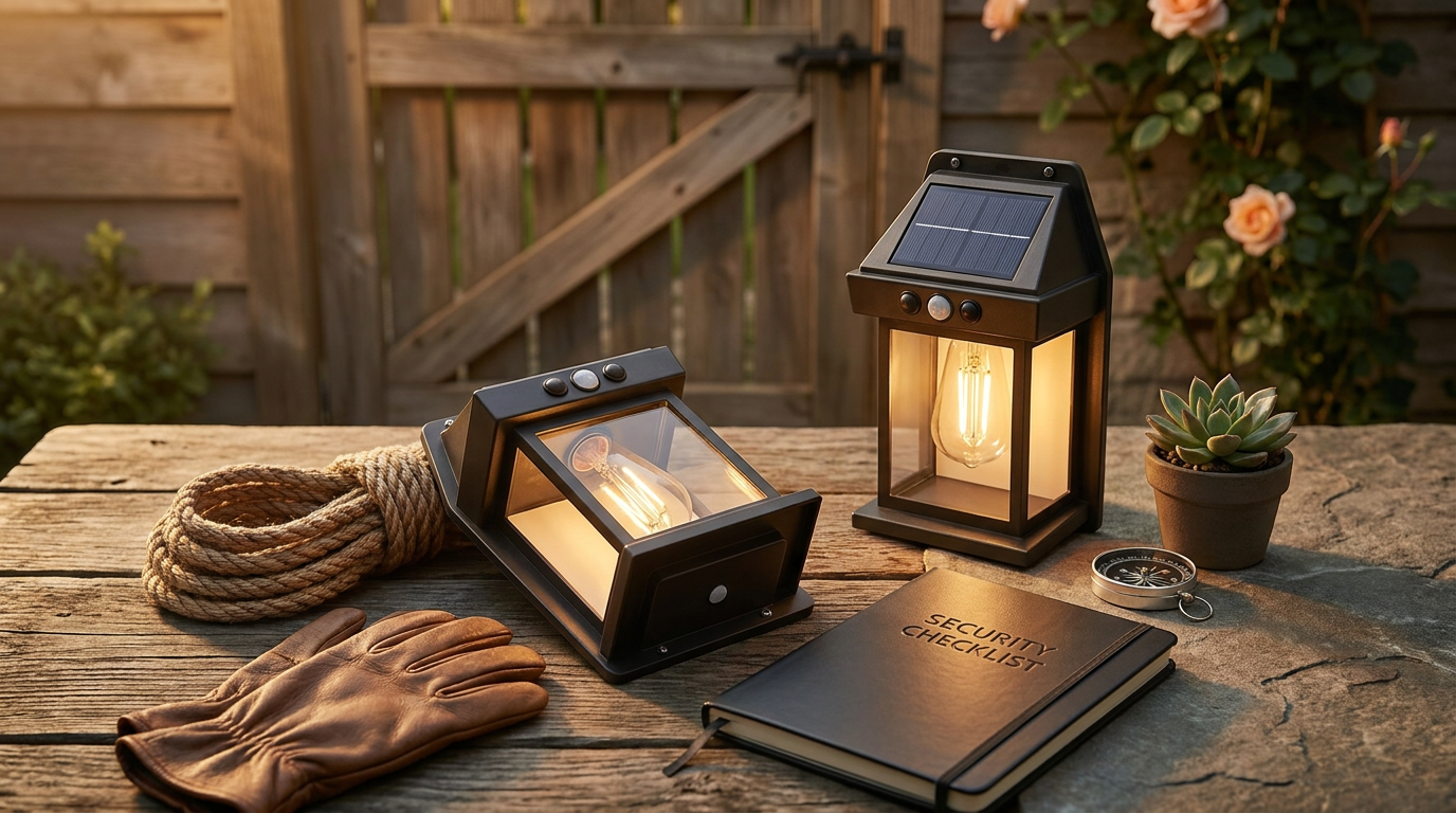Solar Outdoor Wall Lights and Motion Sensor Security