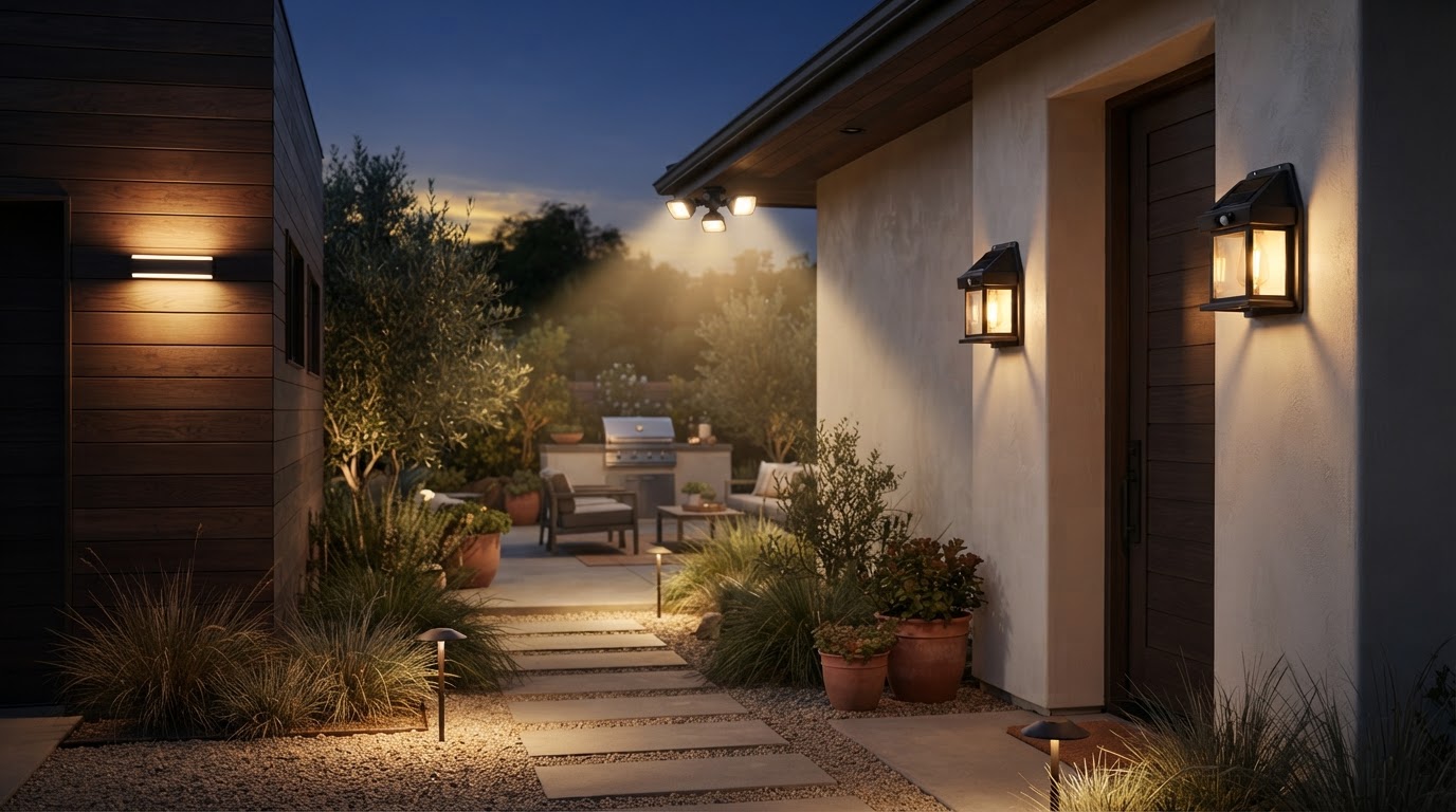 Omibee Security Lights and Solar Outdoor Wall Lights Compared