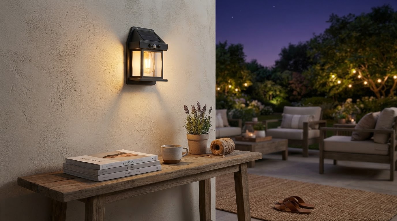 Solar Outdoor Wall Lights for Dusk to Dawn Porch Lighting