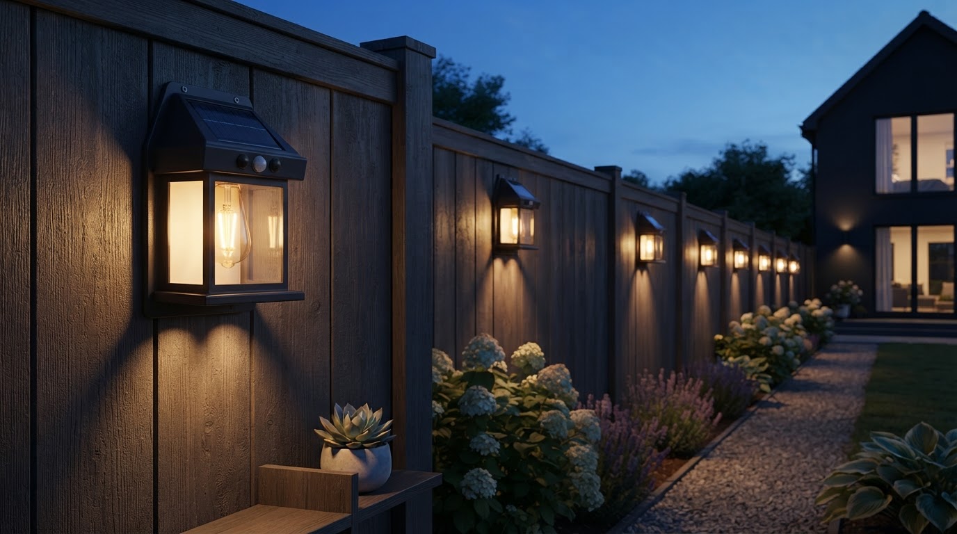 Solar Outdoor Wall Lights for Fence Perimeter Security