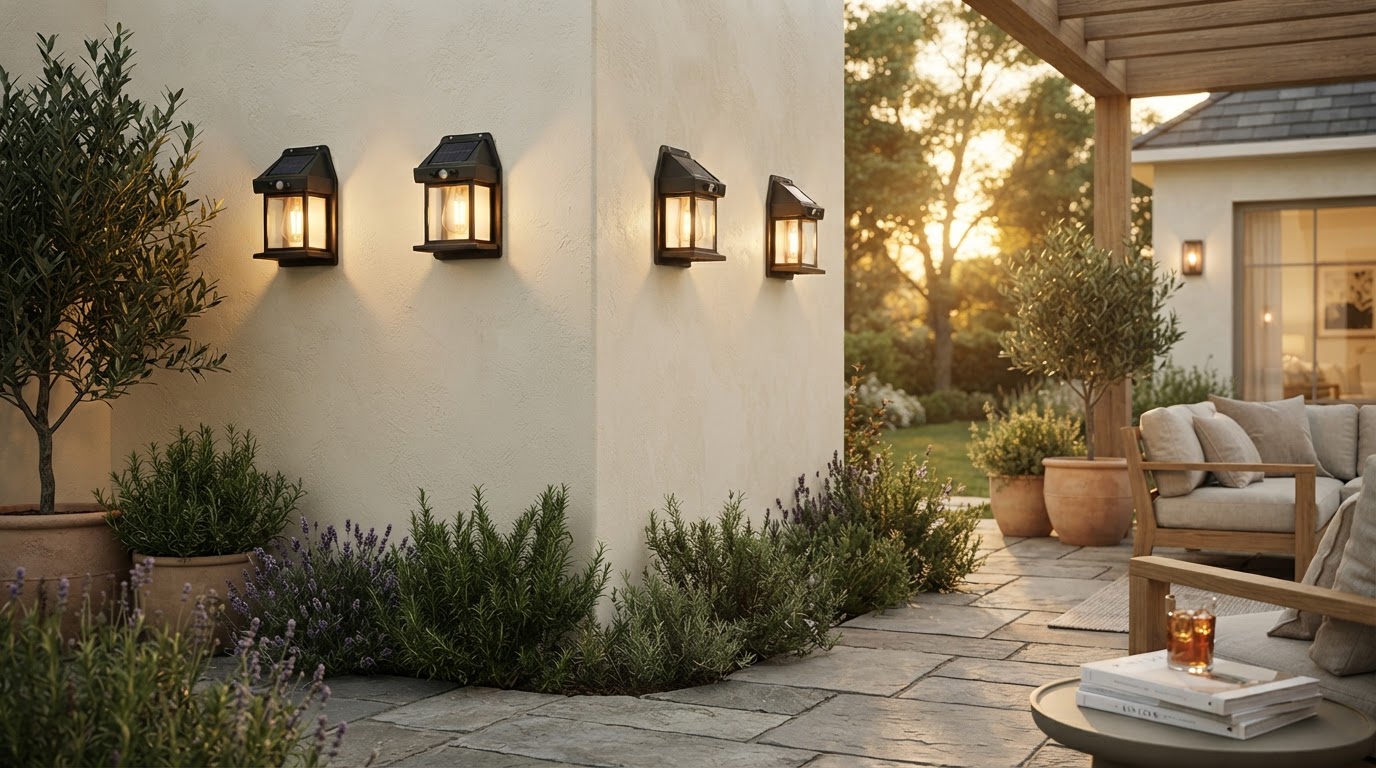 TuyLuxe Lanterns vs Solar Outdoor Wall Lights 4-Pack