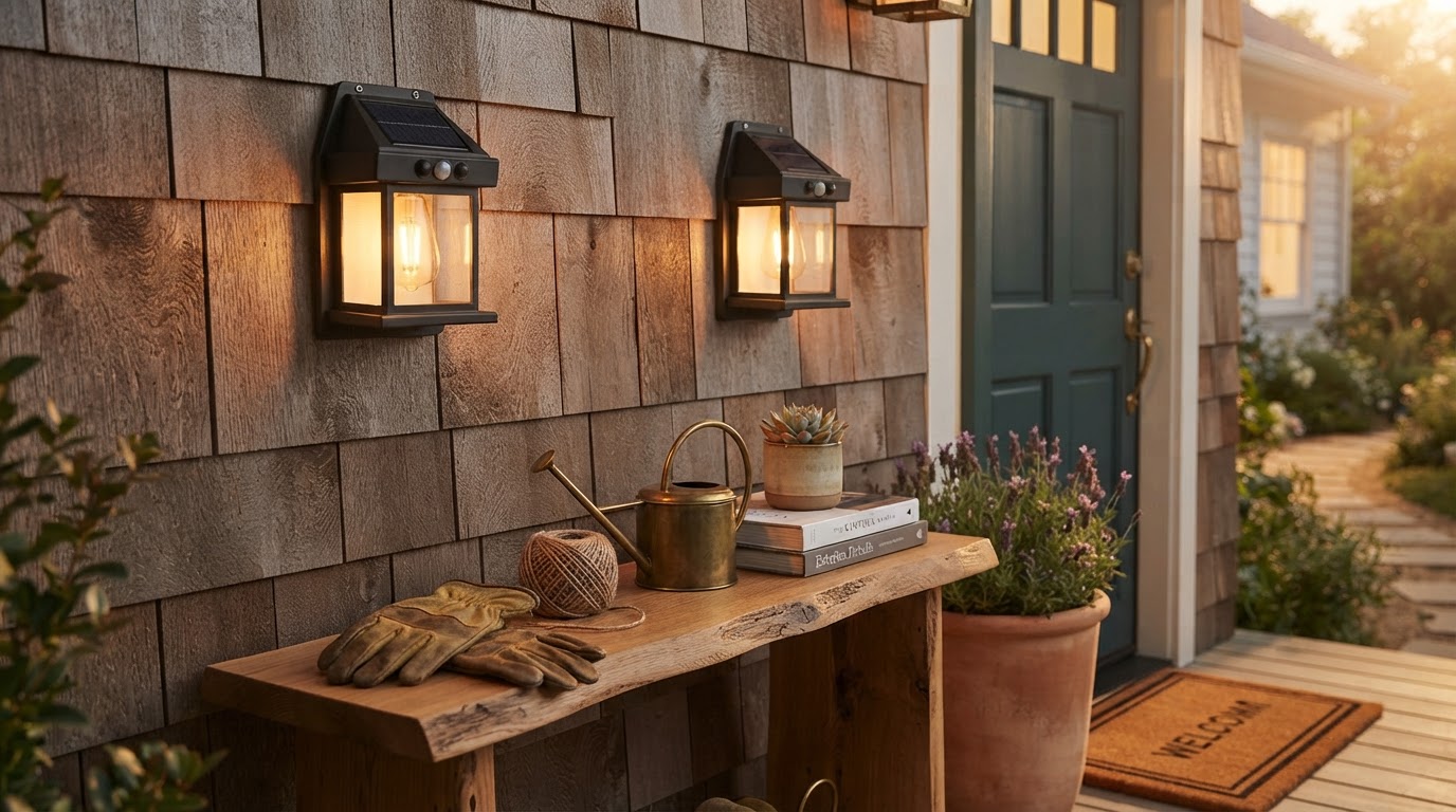Wireless Solar Outdoor Wall Lights for Porch Safety