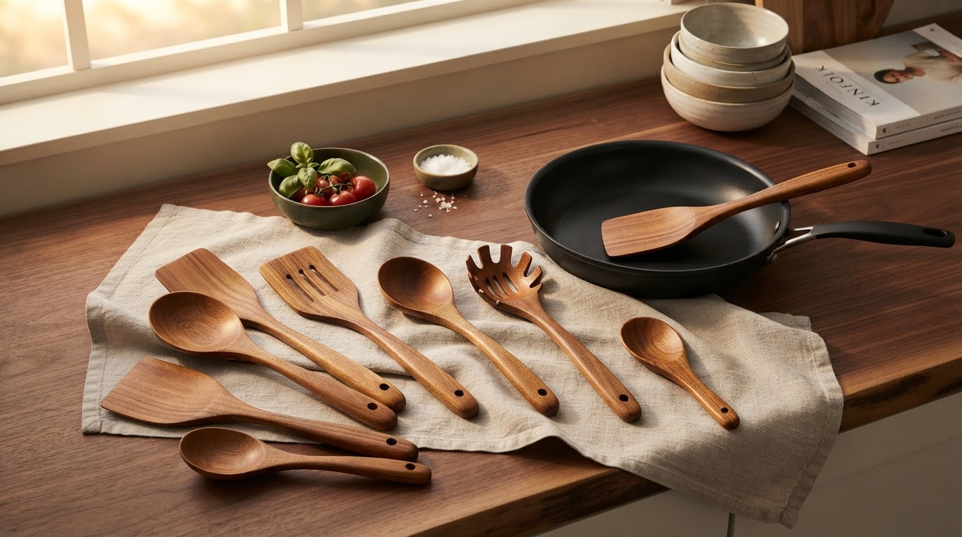 9 Essential Wooden Tools Every Non-Stick Kitchen Needs