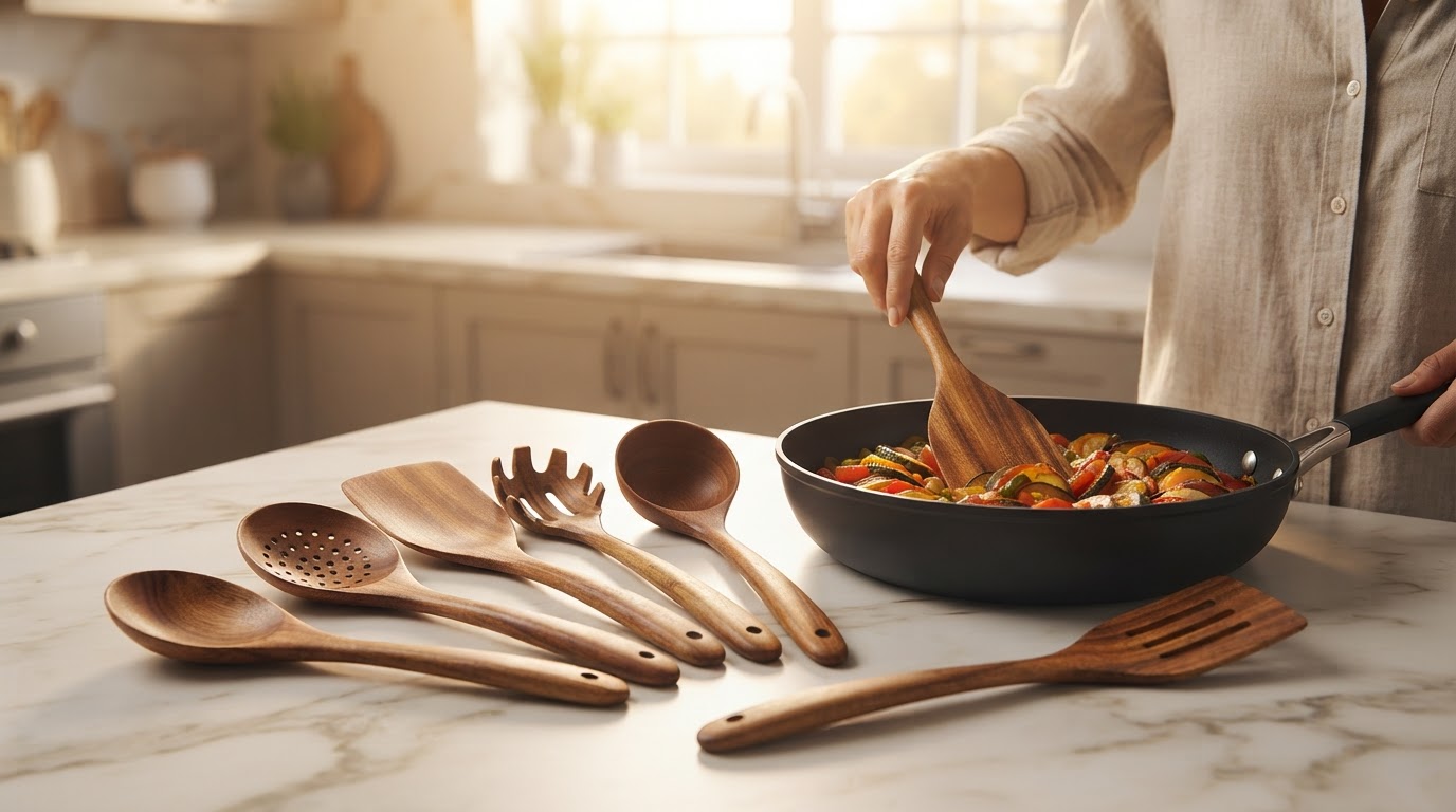 Are Teak Utensils Safe for Nonstick Pans?