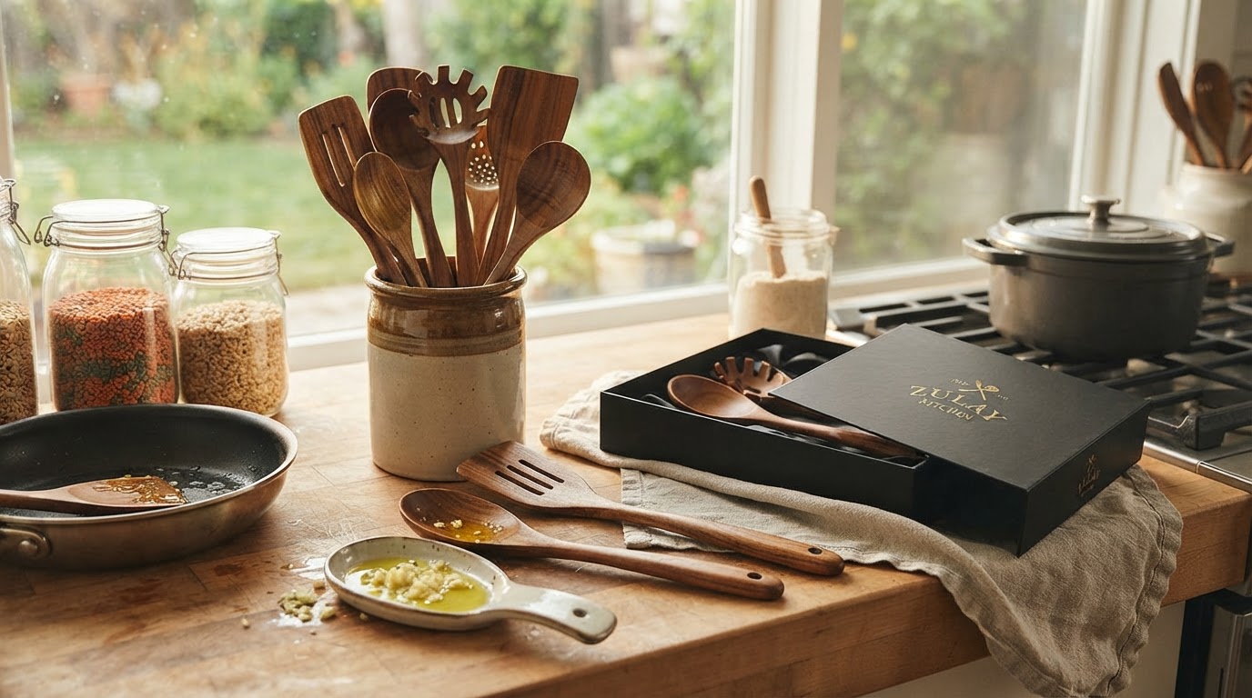 Teak Utensils Selection for Non-Toxic Cooking