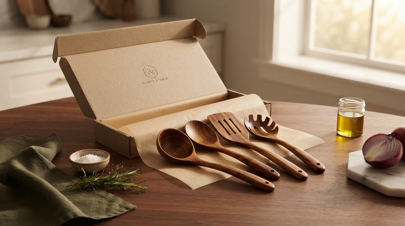 Why choose a Teak Utensils set with a gift box?