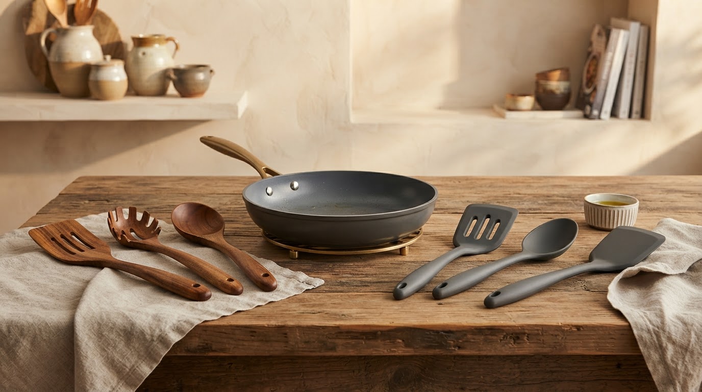 Teak Wood vs Silicone Utensils for Non-Stick Cookware