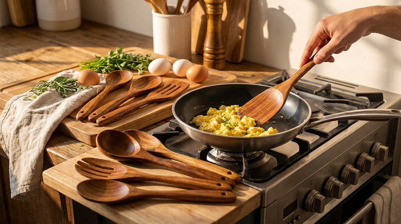 Are Teak Utensils Safe for Nonstick Pans?