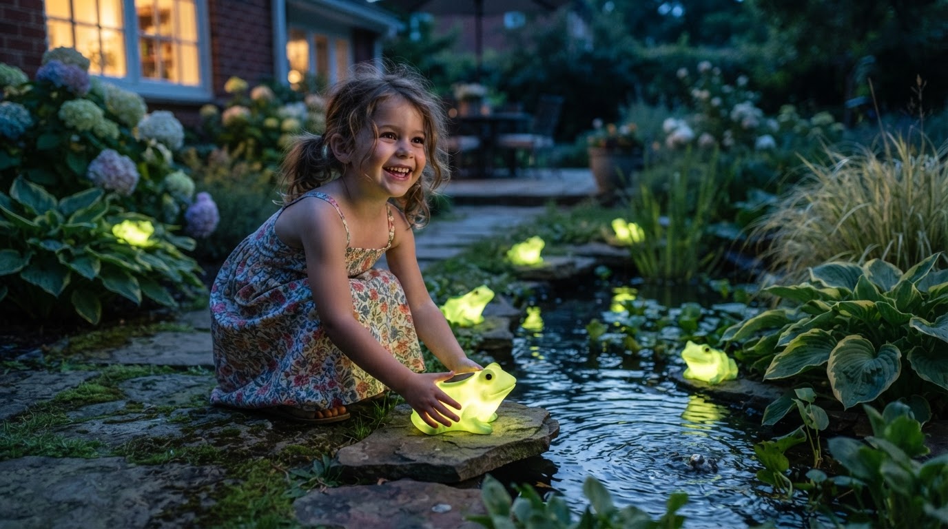 Installing Solar Frog Lights for Pond Illumination