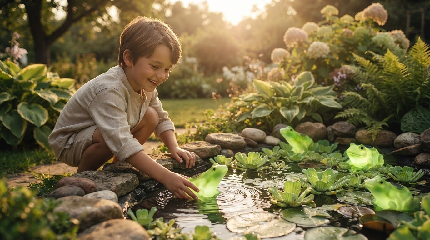 5-Step Setup for Solar Frog Lights in Water Features