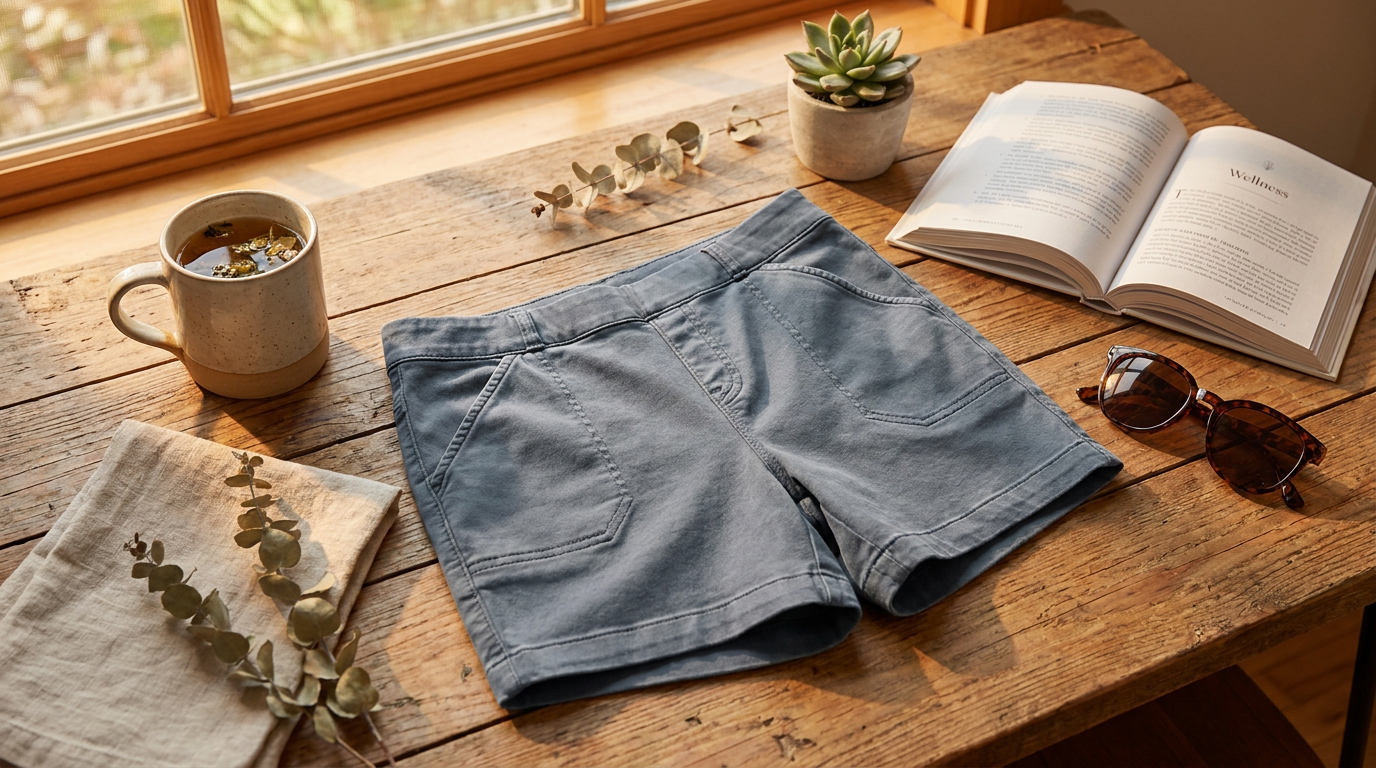 Women's Comfy Stretch Twill Shorts for Managing Bloating