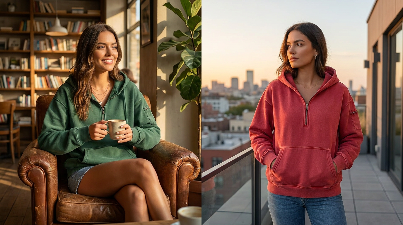 Vintage Design Half Zip Oversized Hoodie For Women: A 90s Style Guide