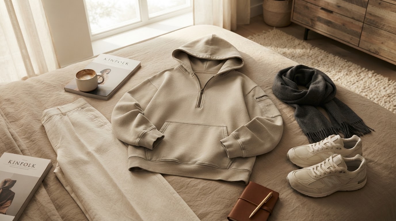 Why choose a neutral aesthetic oversized half zip hoodie?